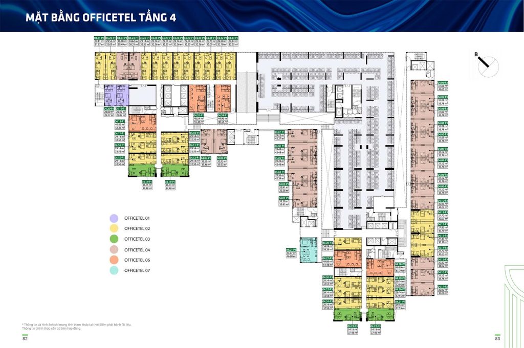 Mặt bằng Officetel picity sky park Tầng 4
