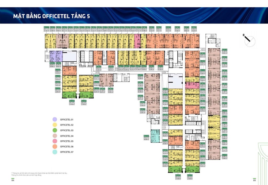 Mặt bằng Officetel picity sky park Tầng 5