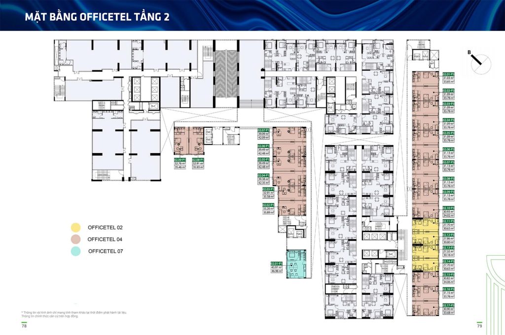 Mặt bằng Officetel picity sky park Tầng 2