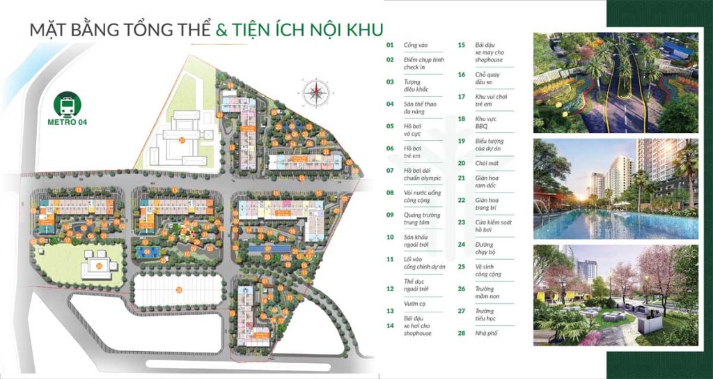 Mặt bằng tiện ích nội khu tại Picity High Park
