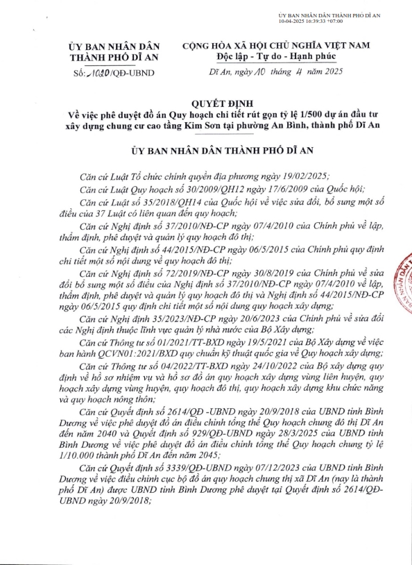 Phê duyệt 1/500 tại Picity Sky Zen