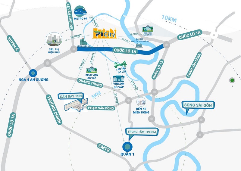 Picity High Park tọa lạc tại Phường Thạnh Xuân, Quận 12, TP.HCM